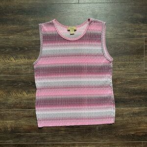 PLISSE Sleeveless Crinkle Top Shirt M
